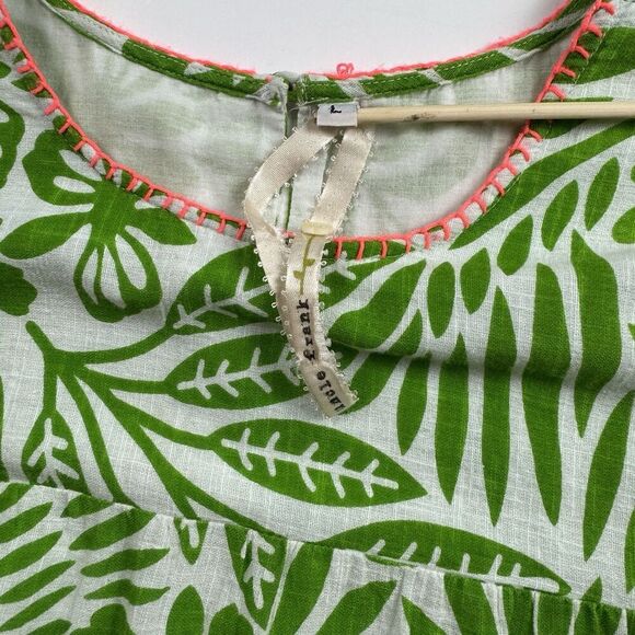 Uncle Frank 100% Cotton Birds of Paradise Beachy Tiered Midi Dress, Sz. L-XL - Picture 8 of 15